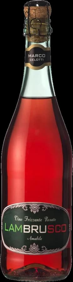 Botella de Lambrusco Marco Celotti Rosado